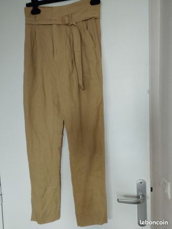 Pantalon lin Mango femme 36