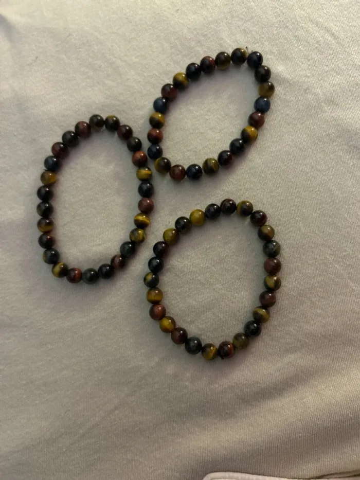 Lot de 3 bracelets œil de tigre neuf - photo numéro 4