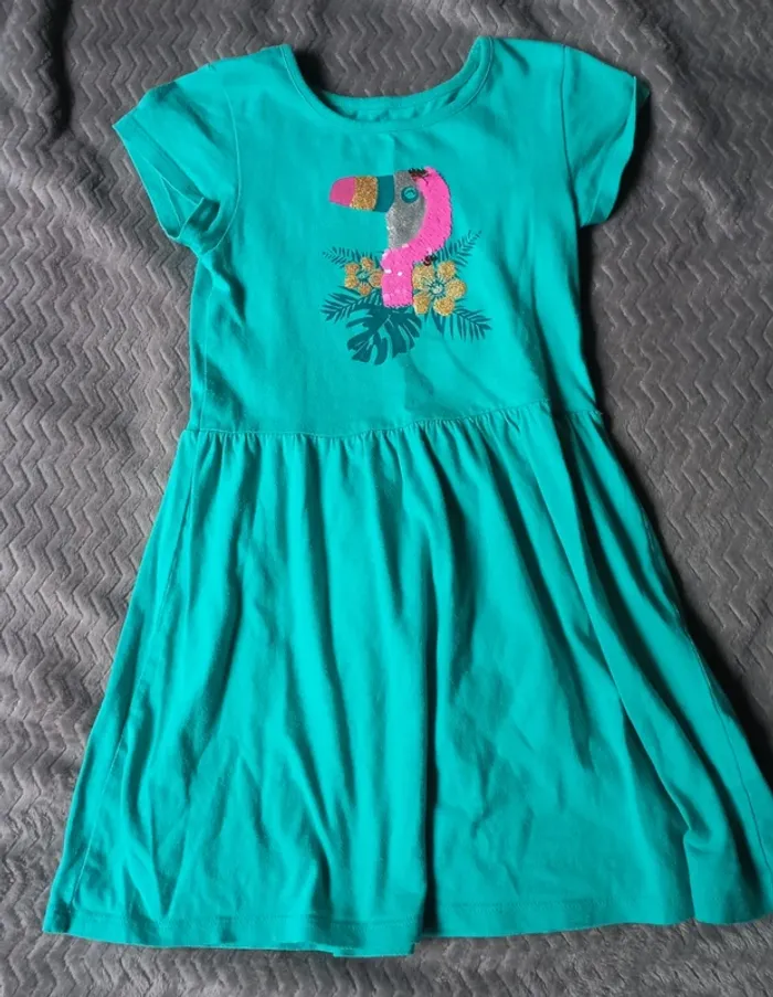 Robe verte toucan à strass t 6