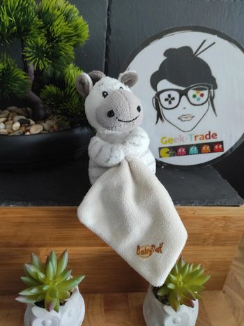 Doudou knuffel Zèbre Blanc Noir Baby Nat Orange Mouchoir  #geektradedoudou