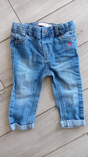 Jean bébé fille 12 mois motif fleur