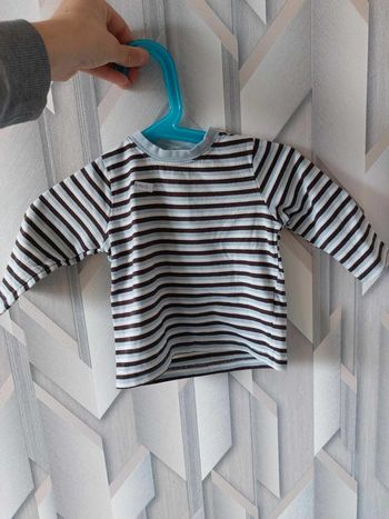 tee shirt bleu marron