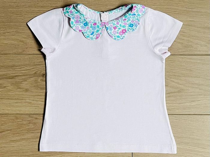 T-shirt à col festonné et serre-tête en Liberty Poppy and Daisy Jacadi T-6 ans - photo numéro 3