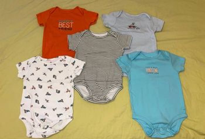 Lot de 5 bodies à manches courtes pour garçon, 18 mois - photo numéro 2