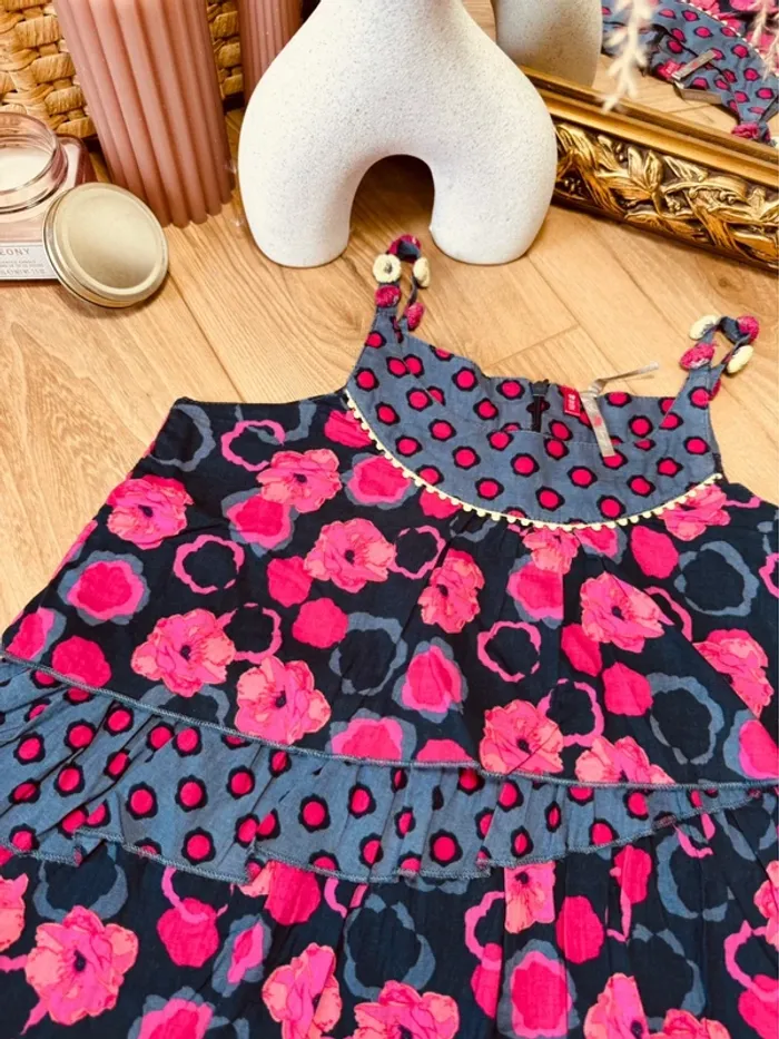 Taille 10 ans robe d’été fille Orchestra rose * fleurs * 🩷 - photo numéro 2