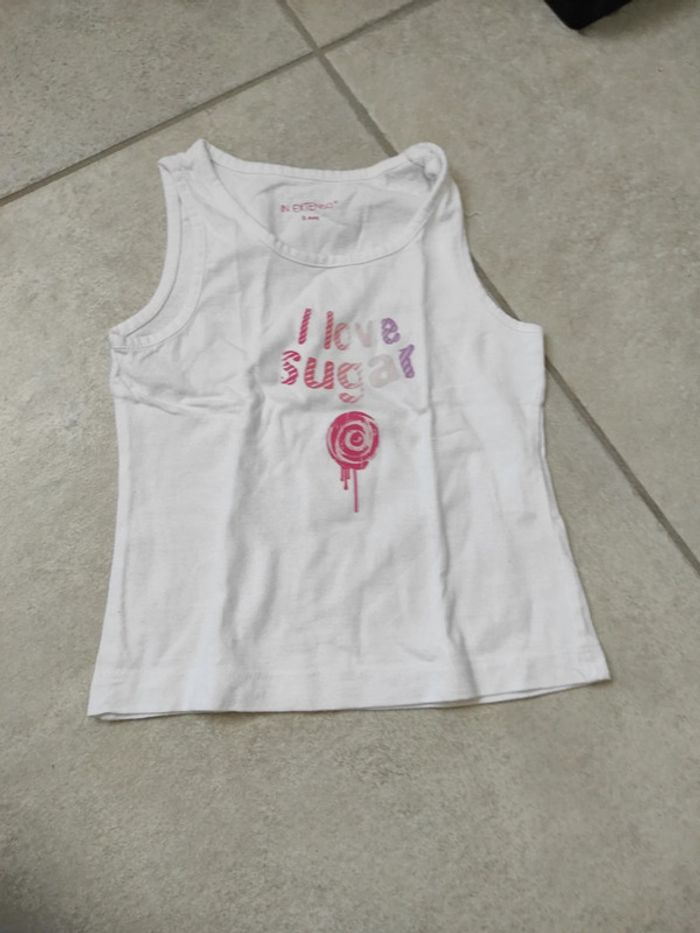 Tee shirt manches courtes bout de chou et débardeur in extenso3 ans - photo numéro 2
