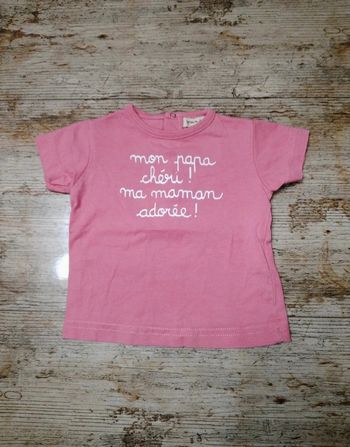 Joli t-shirt manches courtes été fille 3 mois