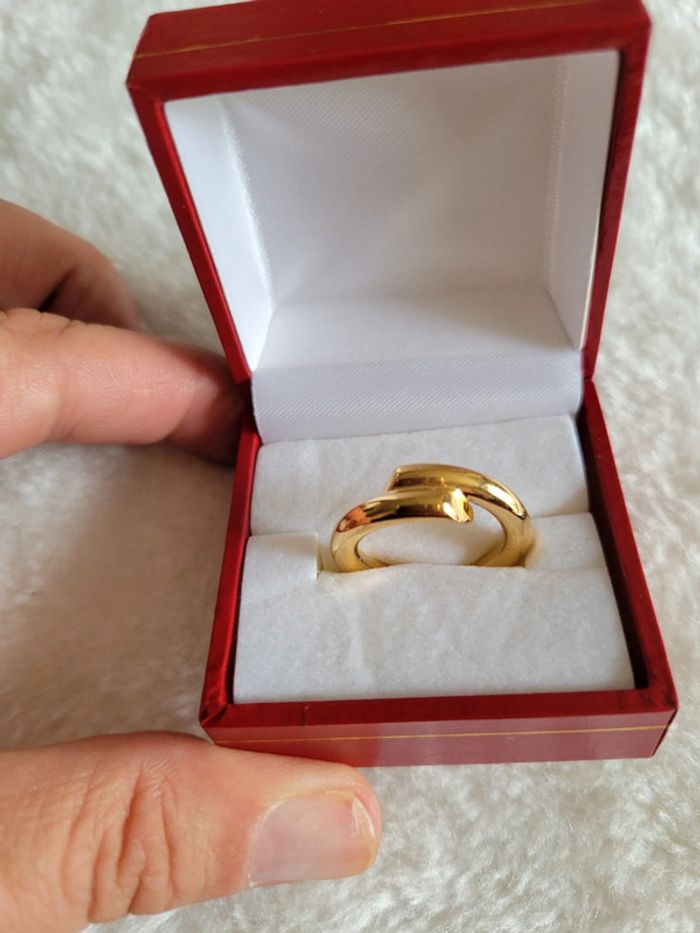 Bague anneau ouvert acier silver - photo numéro 2