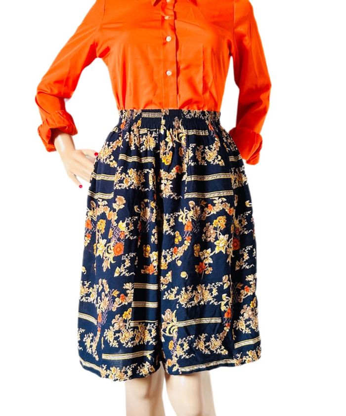 💙Short jupe Vintage 80s Bold Arty Retro Baroque wide-leg shorts🧡 - photo numéro 10