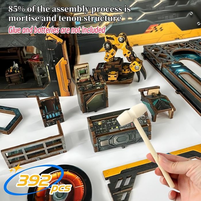 [NEUF] Kit DIY Book Nook Garage / Atelier Automobile style Cyberpunk 3D - photo numéro 8