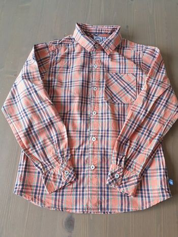 chemise à carreaux 10 ans la compagnie des petits  orange