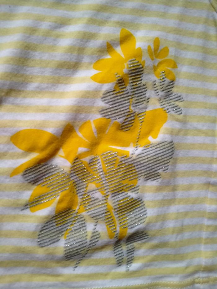 Débardeur jaune et blanc. Sergent major. Bébé 18 mois - photo numéro 3