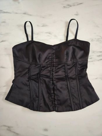 H&M bustier satiné noir taille L