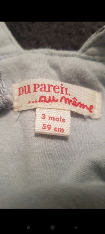 Salopette bébé garçon 3 mois 59 cm