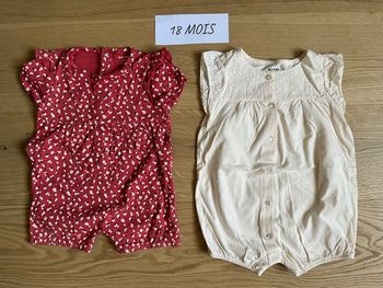 Lot 2 combinaison short fille 18mois Kiabi