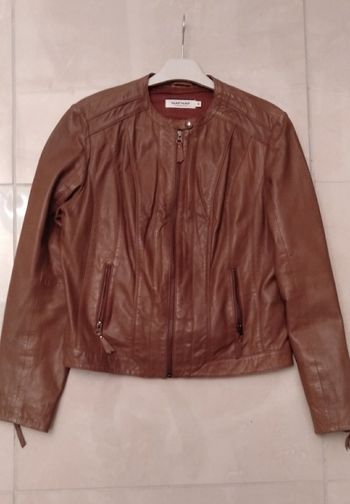 Veste cuir cognac