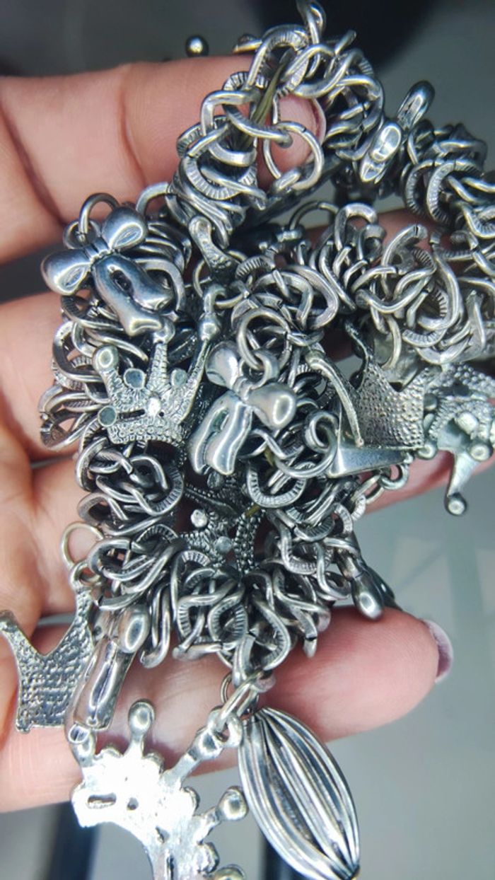Bracelet charms en argent vintage - photo numéro 5
