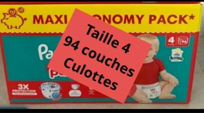 1 carton de couches Pampers taille 4 pants