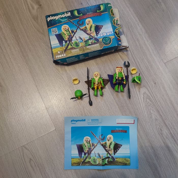 Playmobil 70 042  kranedur et kognedur en combinaison de vol manque une épine sur un casque