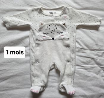 Pyjama Dors bien blanc 1 mois