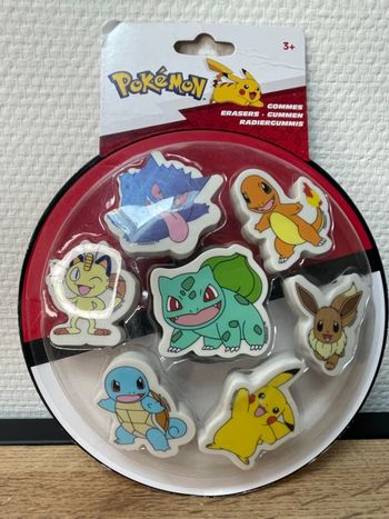 Pokémon gomme lot 7 pcs Pikachu Salamèche Bulbizarre Evoli Squirtle Gengar Meowth neuf