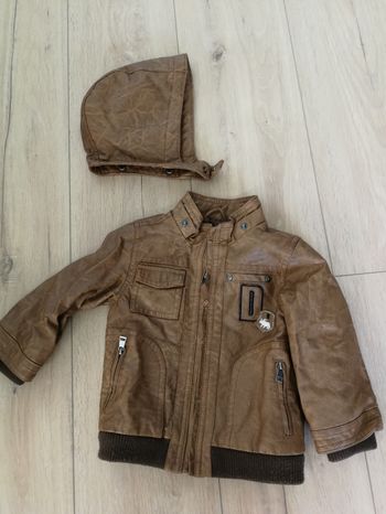 Blouson simil cuir marron