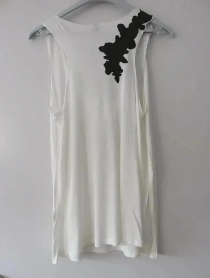 Débardeur femme Vero Moda noir et blanc taille L - photo numéro 4