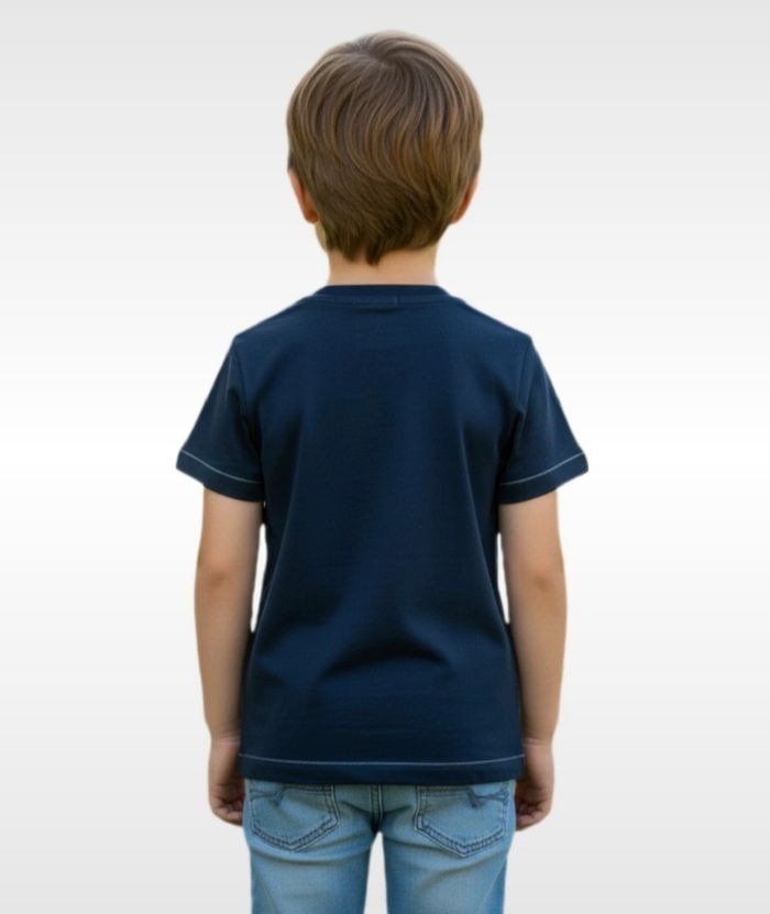 Tee-shirt couleur marine et imprimé urbain ou sportswear - photo numéro 2
