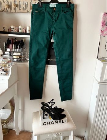 Pantalon vert émeraude coupe slim chic Stradivarius T38 TBE 💚