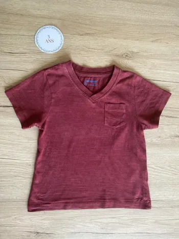 Tee-shirt bordeaux manche courte garçon 3 ans Orchestra