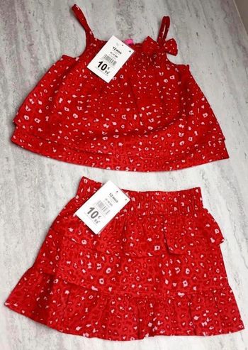 Ensemble haut + jupe 12m tbe pikouic