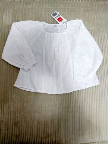 Blouse manches longues blanche 3 ans