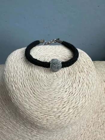 Bracelet fille crochet noir