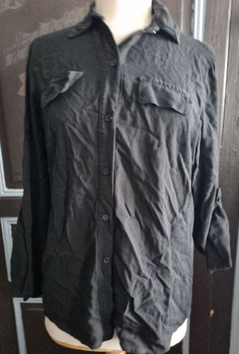 Chemise noir à manches retroussable taille L