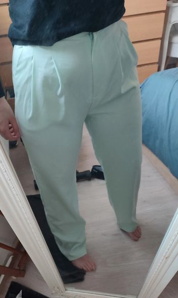 Pantalon habillé Promod couleur vert d'eau
