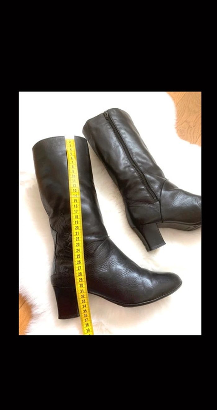 Très belle botte en cuir Noir | Vintage | Pièce unique - photo numéro 12
