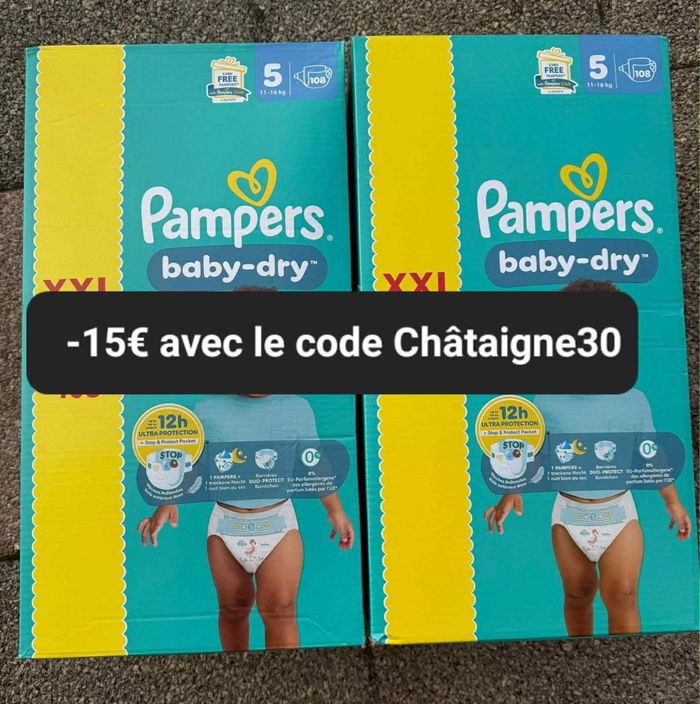 Deux carton de couche Pampers xxl taille 5 normal