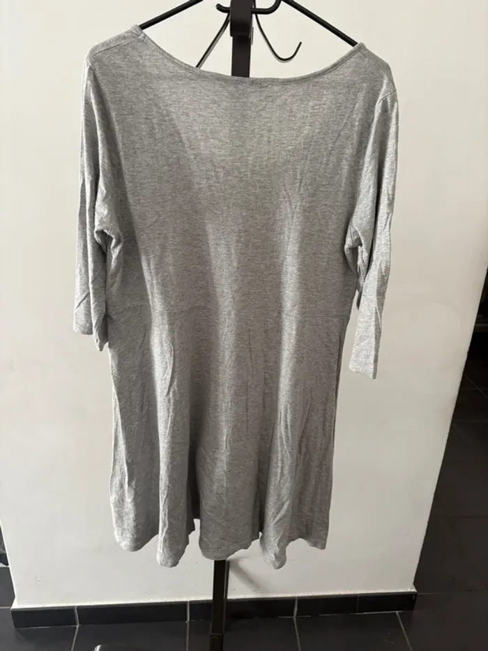 Tee-shirt long manche ¾ gris Taille XXL - photo numéro 5