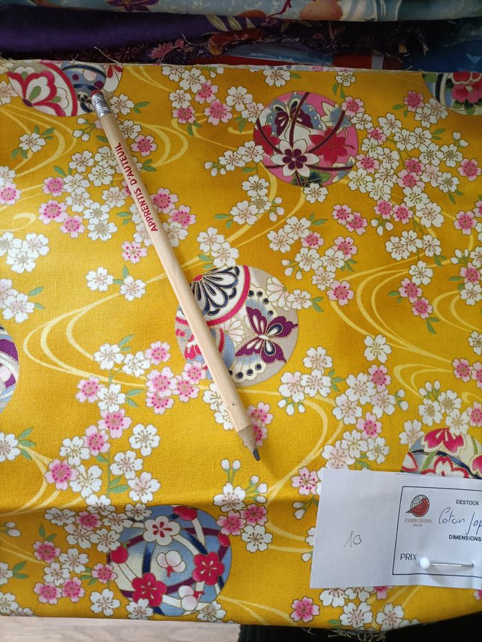 🏡 Coupon coton japonais – motif vagues & chats