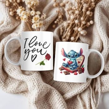 Tasse stitch saint Valentin 🌹 ilove you
