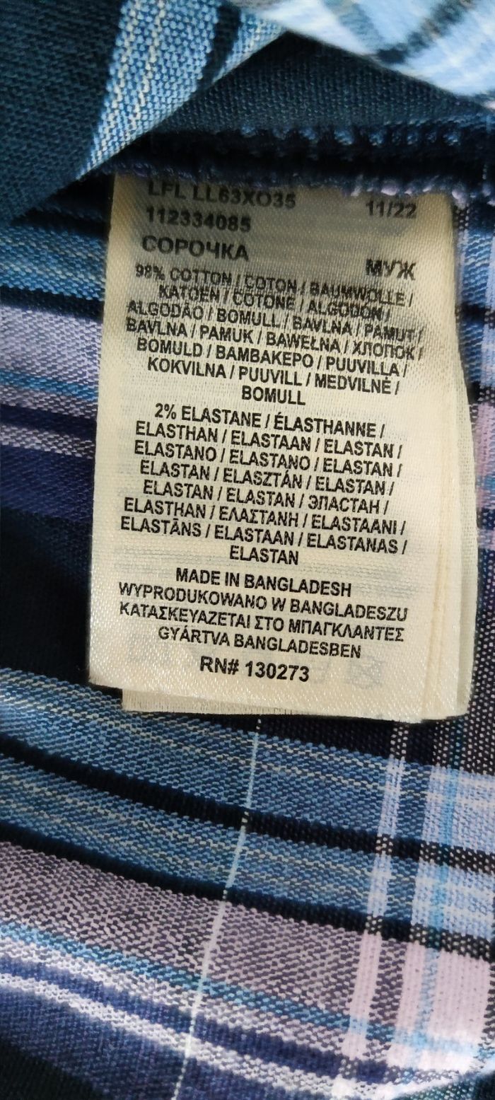 Chemise bleu et noire à manches courtes marque Lee pour homme taille M - photo numéro 6