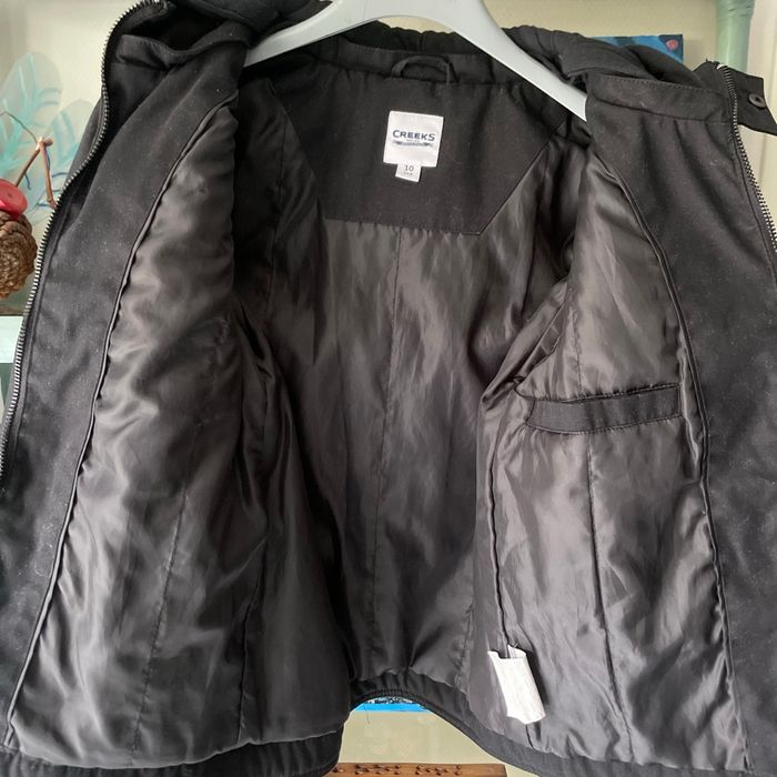 Veste avec fermeture et à capuche noire 10 ans - photo numéro 3