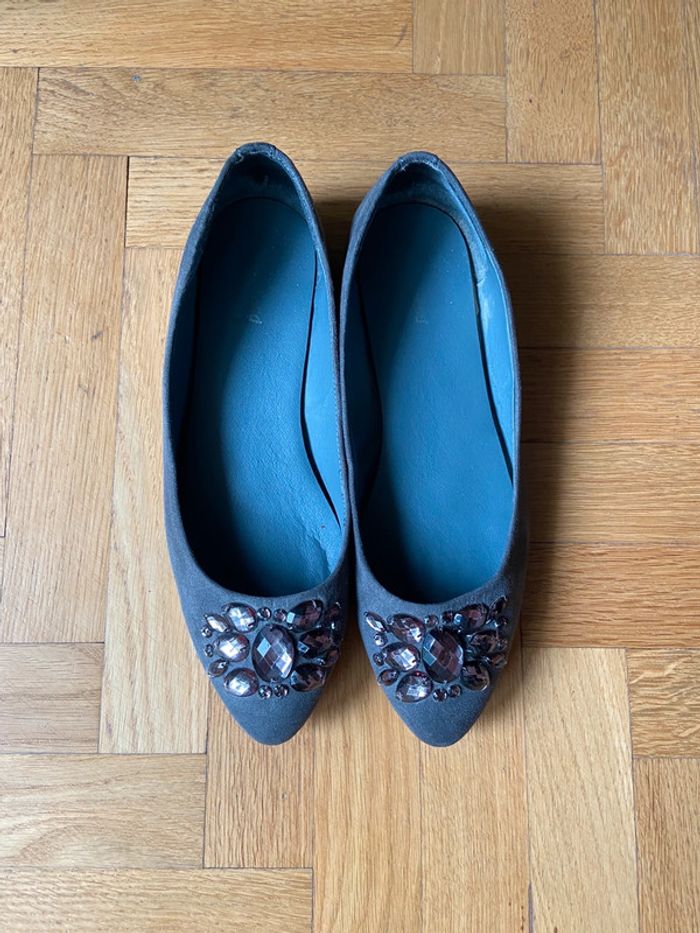 Ballerines gris avec pierres Graceland taille 38 - photo numéro 2