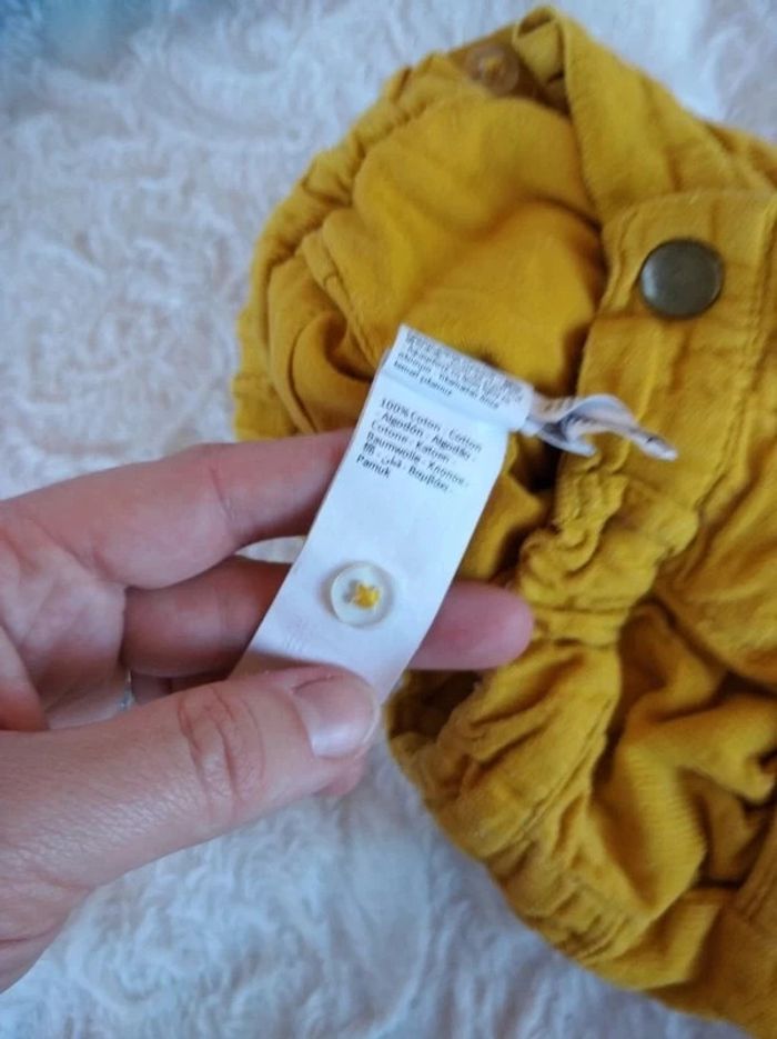 Short Fille 18 mois velours jaune moutarde Orchestra 100% coton - photo numéro 7