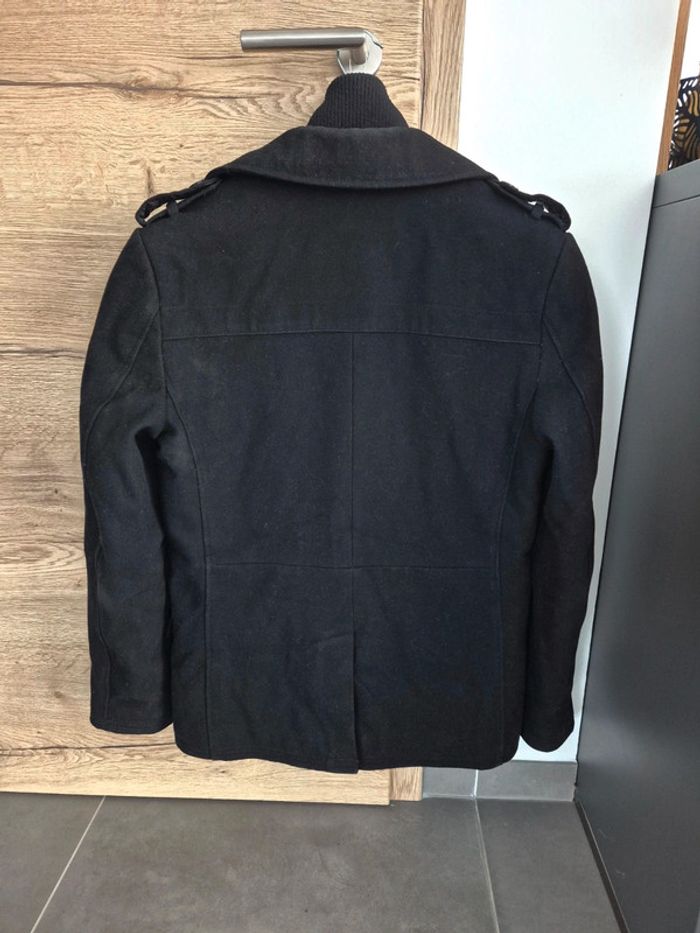 Manteau noir homme zip boutons - photo numéro 2
