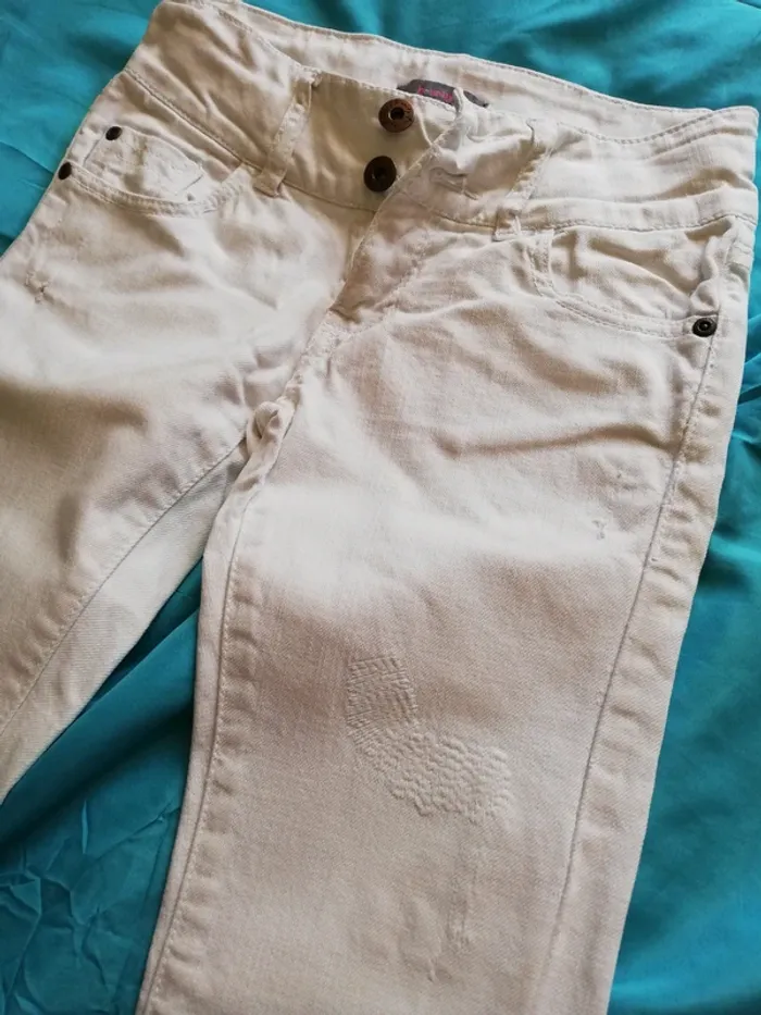 Jeans blanc fille - photo numéro 3