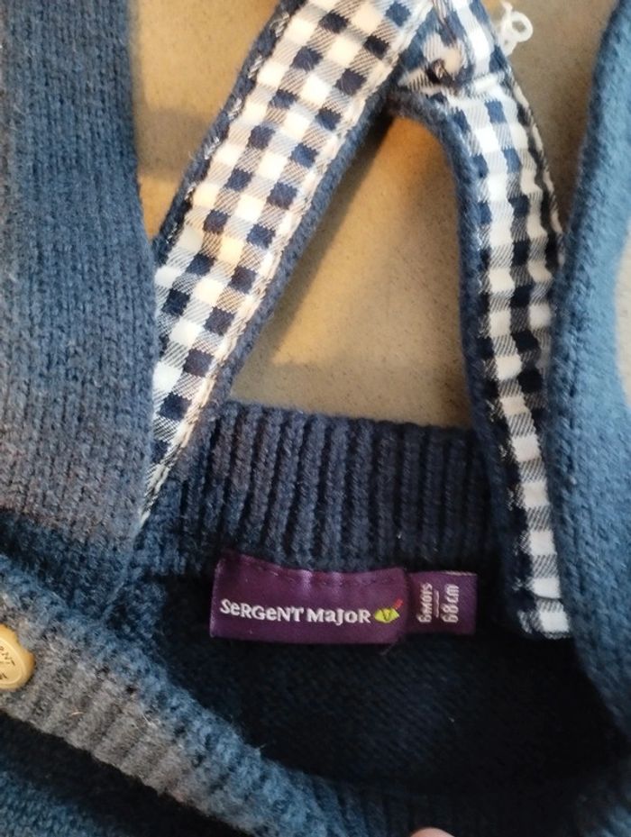 Salopette douce en laine sergent major 6 mois - photo numéro 2