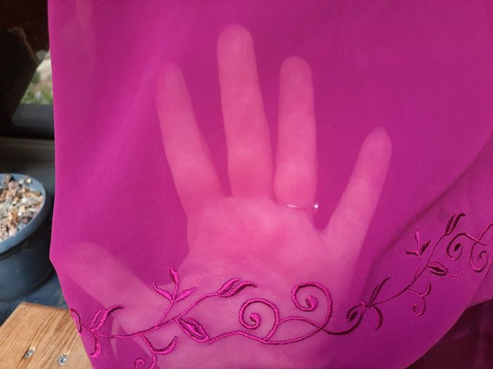 Superbe pyjama 2 pièces Etam, satin et transparent, violet, taille 38 - photo numéro 5