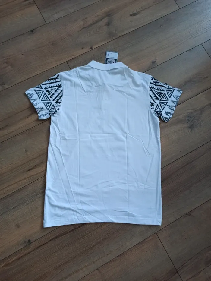 Polo noir et blanc manches courtes homme L - photo numéro 3
