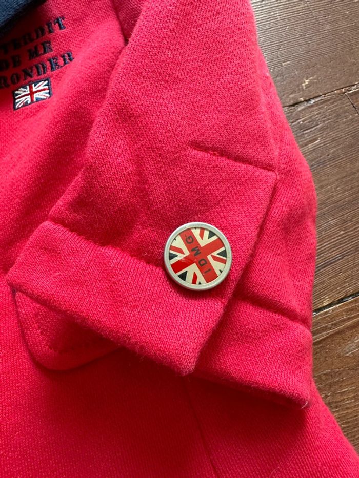 Veste caban Interdit de me gronder anglaise rouge 12 mois - photo numéro 3